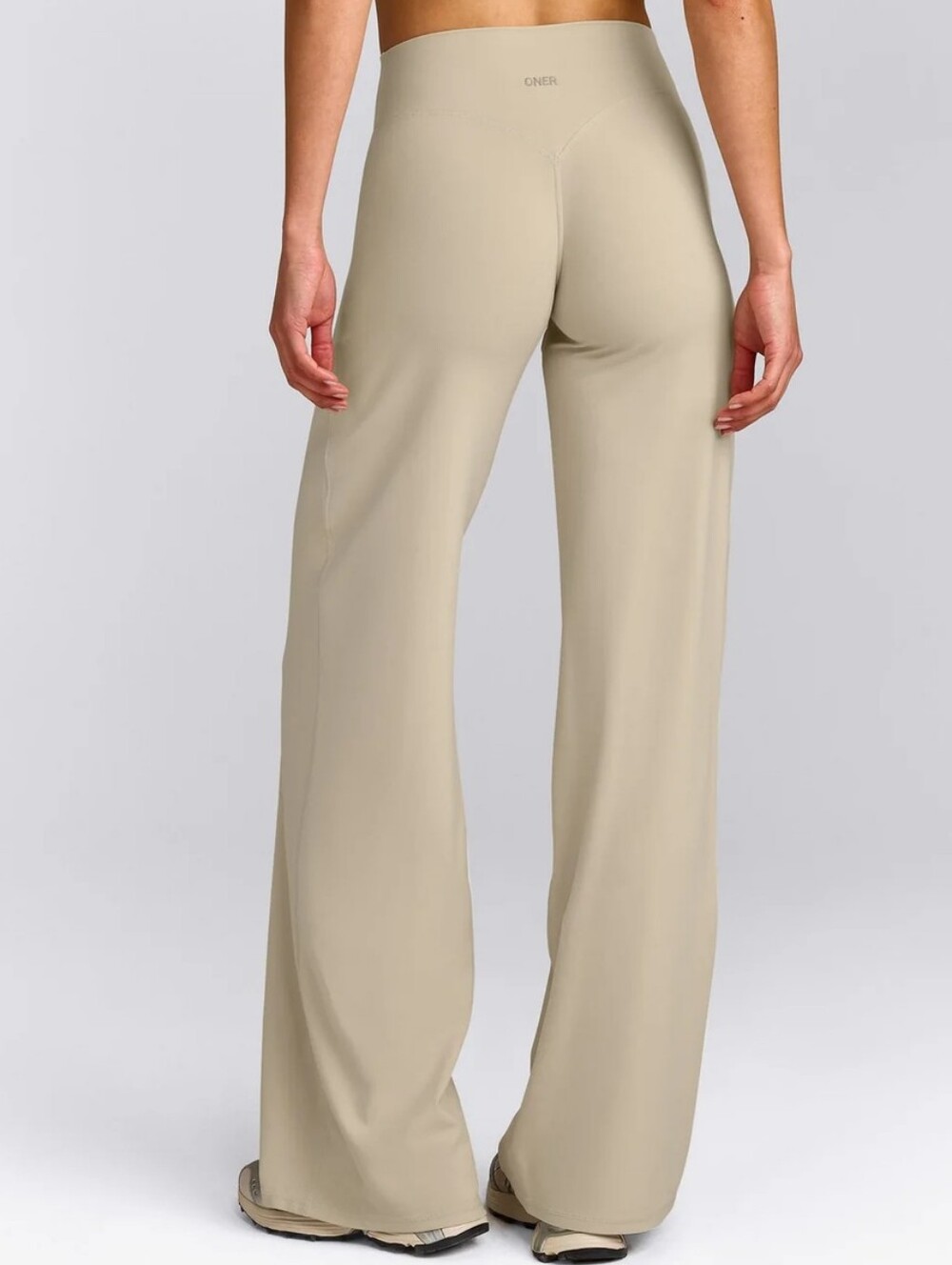 SoftMotion™ Straight Leg Pants with Gray Logo Oatmeal Size: M - Regular